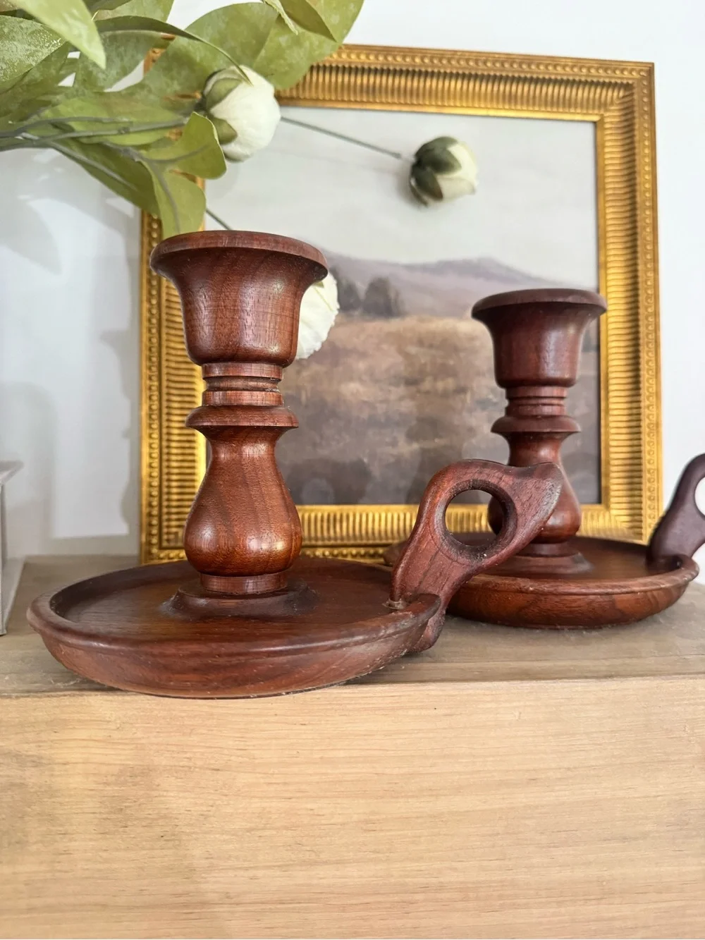 Wooden Candle Holders - Brown Home Accent